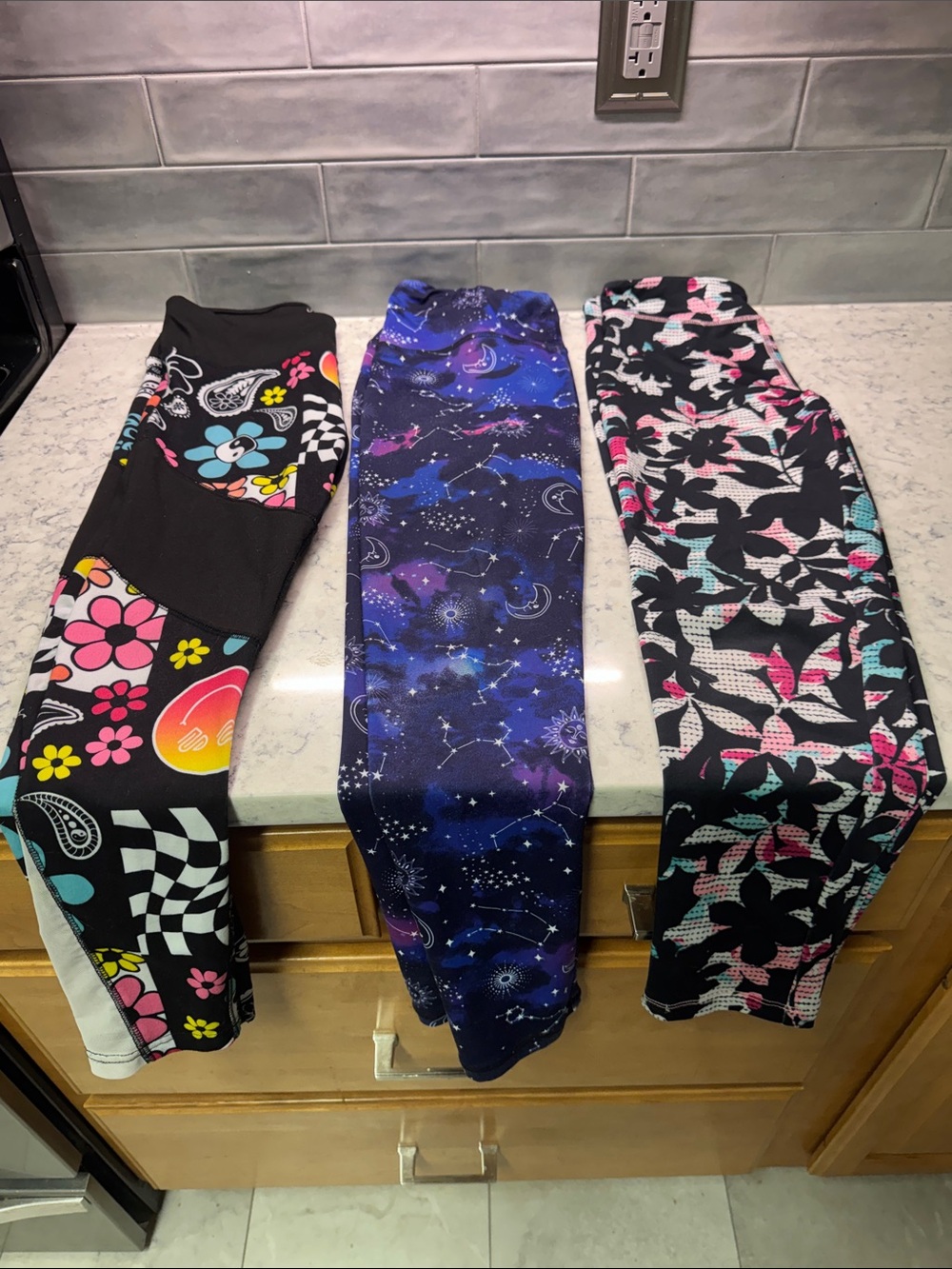 Girls Patterned Active Leggings - Pack of 3 Justice,Gap, Sugar Jade Sz Xl